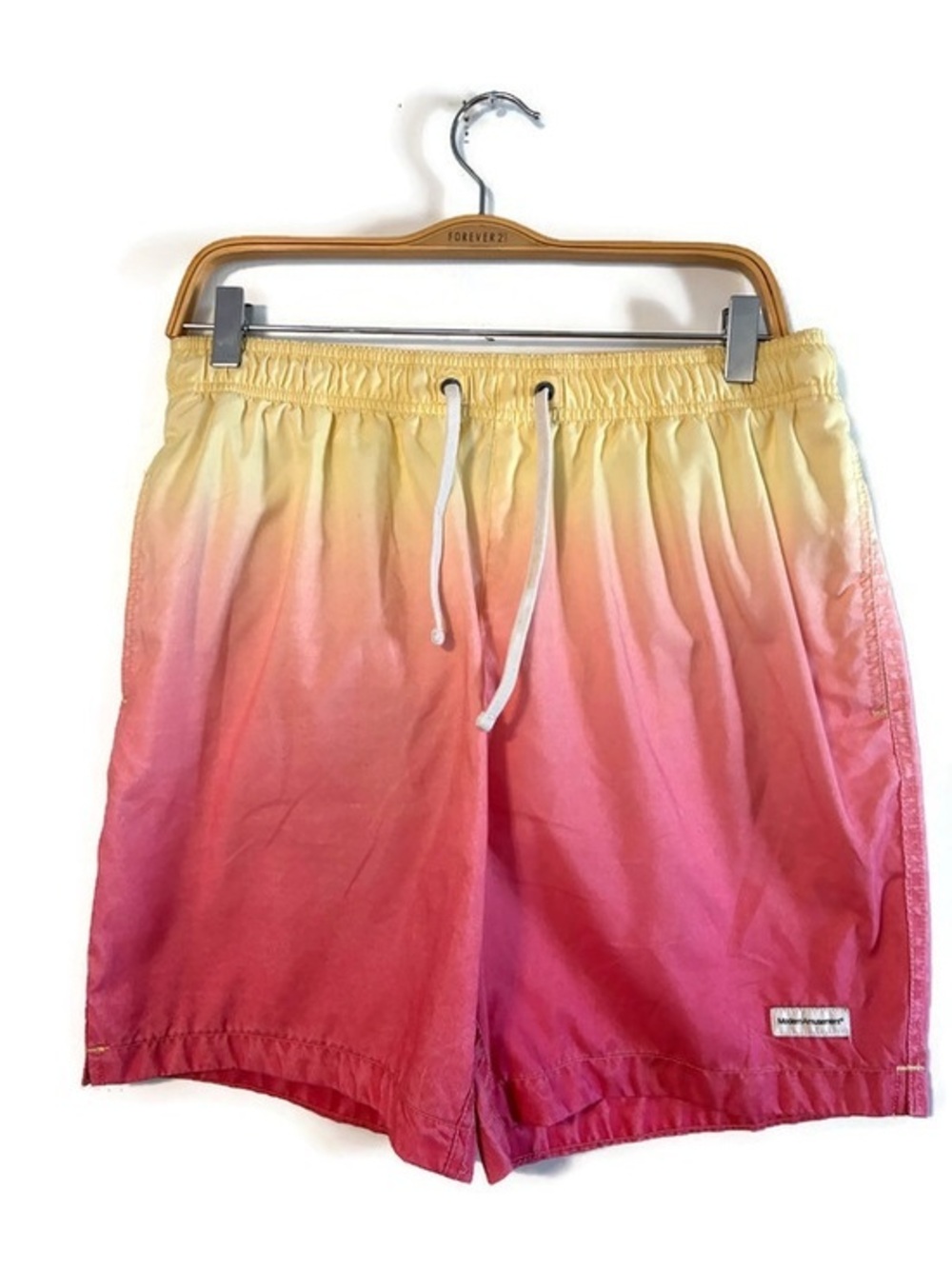 Modern Amusement PACSun Pink Yellow Ombre Swim Trunks Board Shorts Men’s Large